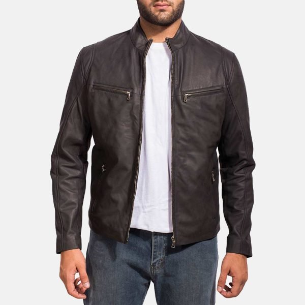 Men’s Iconic Black Leather Motorcycle Jacket