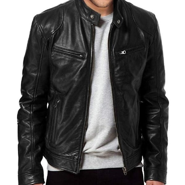 Men’s Black Sword Leather Jacket