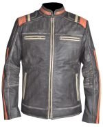 Vintage Cafe Racer Leather Jacket